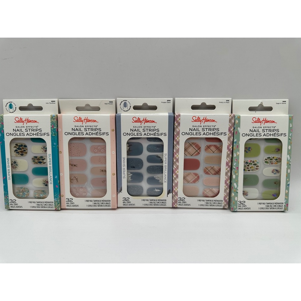 Sally Hansen Salon Effects Nail Polish Strips Ongles Adhésifs Nail Art lot of‎ 5